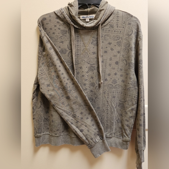 WallFlower Paisley Print Cowl Neck Pullover Hoodie Women's Size L - Picture 5 of 11